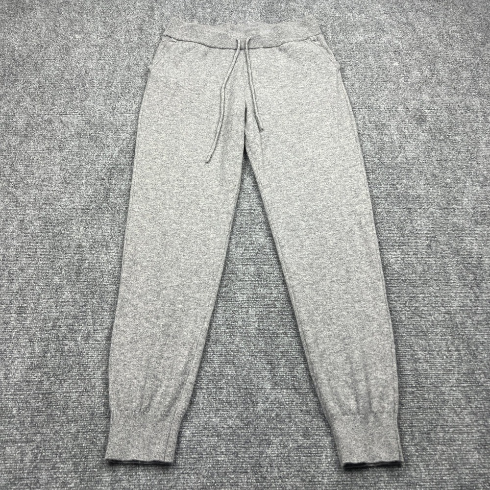 Quince 100% Cashmere Joggers Womens XL Gray Drawstring Waist Knit Lounge Pants